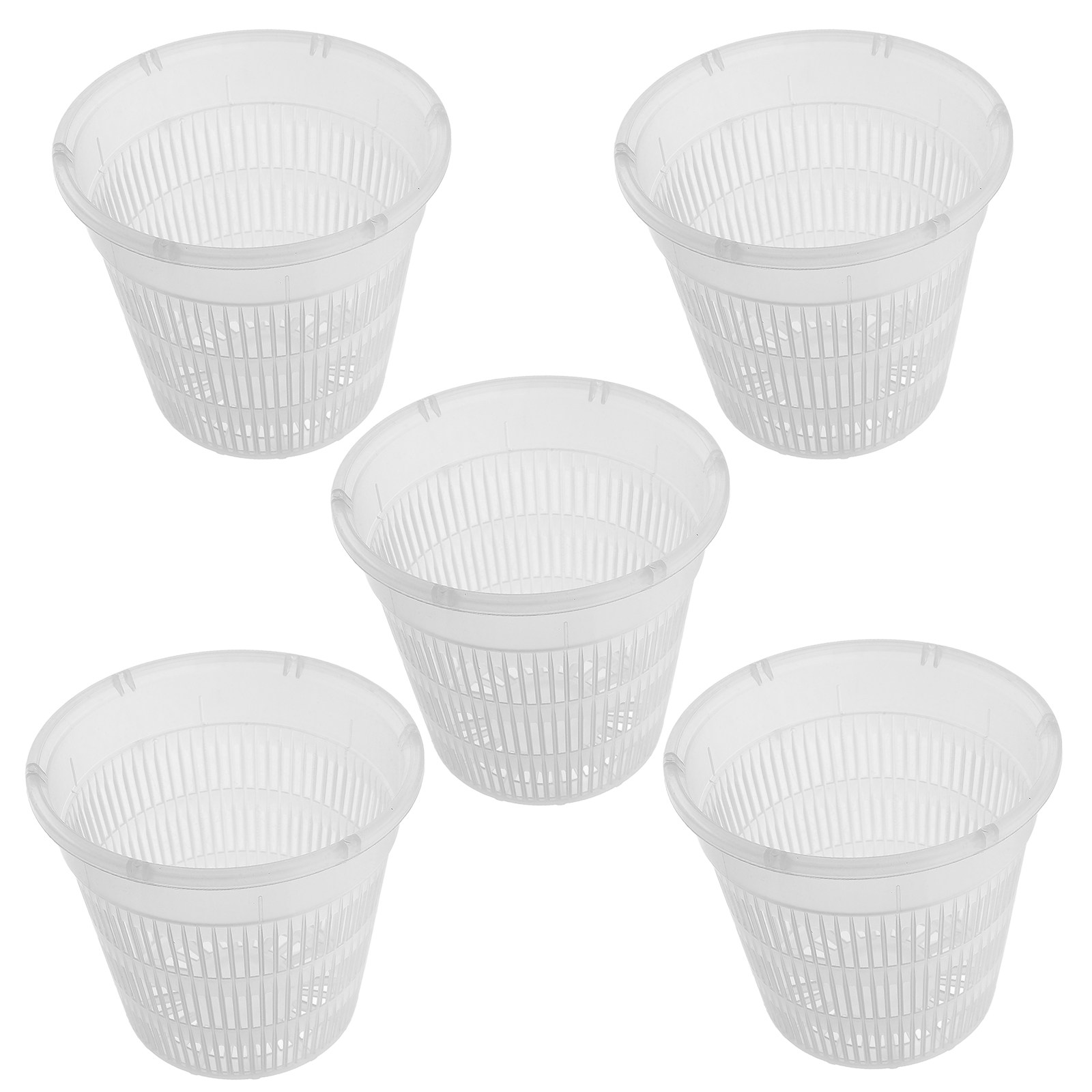 Indoor Plants - 5個入り、水耕栽培用ネットポット、プラスチック製バスケット、ベランダや庭での野菜、花、果物の栽培に最適、屋内・屋外で使用可能。