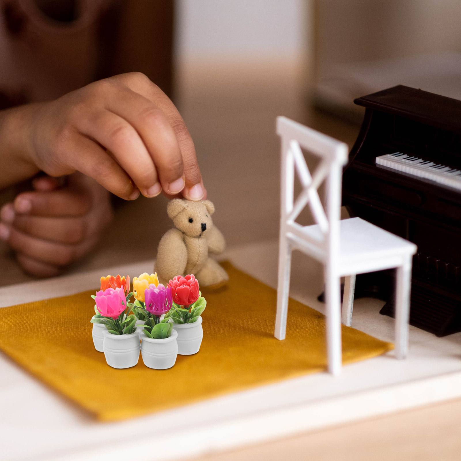 Plant Pot - 5個入り 人工多肉植物盆栽 高精細 ミニチュア鉢植え フェアリーガーデン用 マイクロランドスケープ用