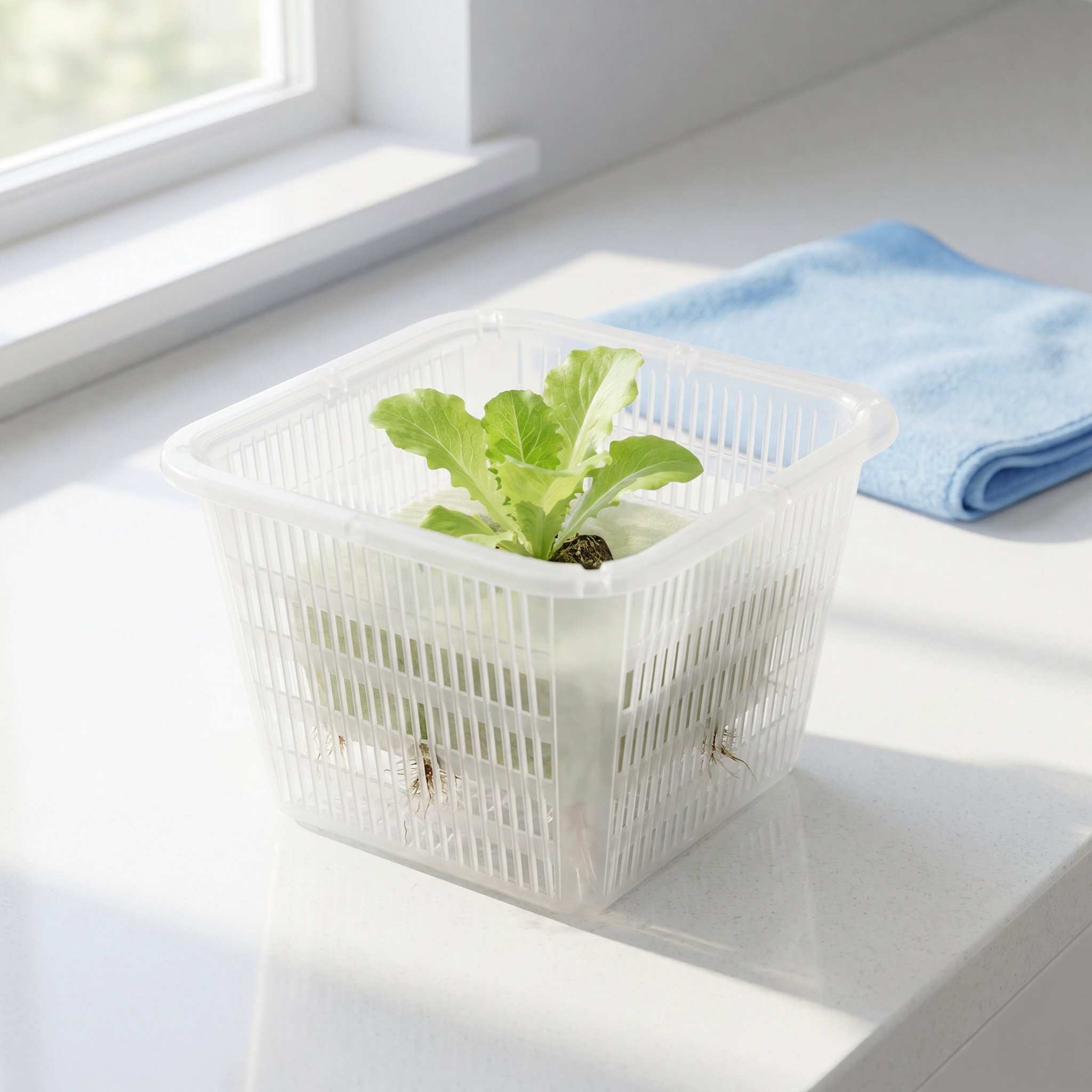 6個入り、正方形のメッシュ構造の水耕栽培用プランター、プラス - Indoor Plants のレビューと価格
