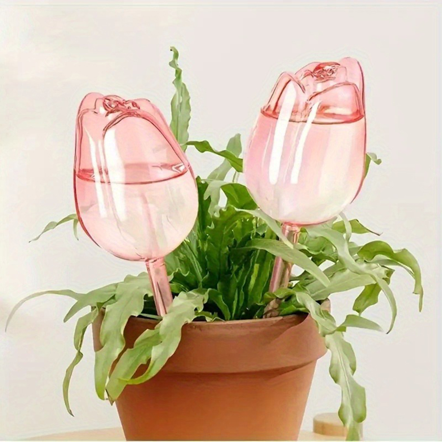 透明な厚手のPET製チューリップ型自動給水スパイク、室内鉢植 - Pothos のレビューと価格