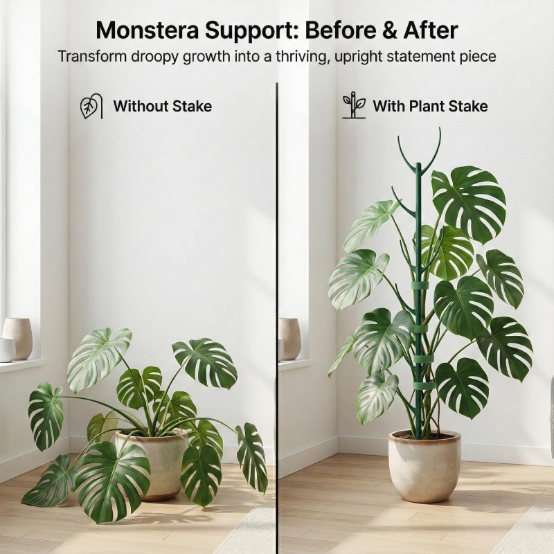 モンステラ植物サポートステーク 5本のサポートフレームと1巻 - Plant Support Stake のレビューと価格