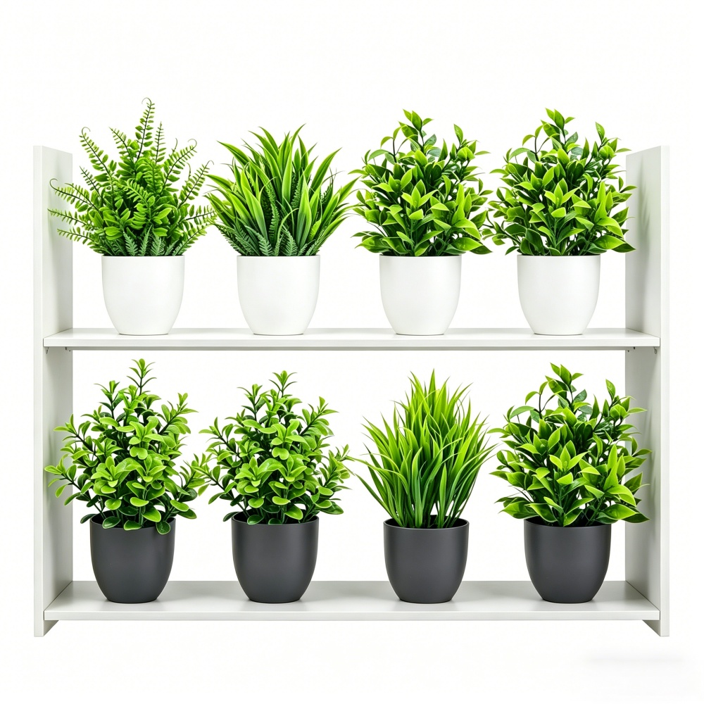 4個セット ミニ人工植物 鉢植え 室内/屋外装飾 グリーン盆 - Snake Plant のレビューと価格