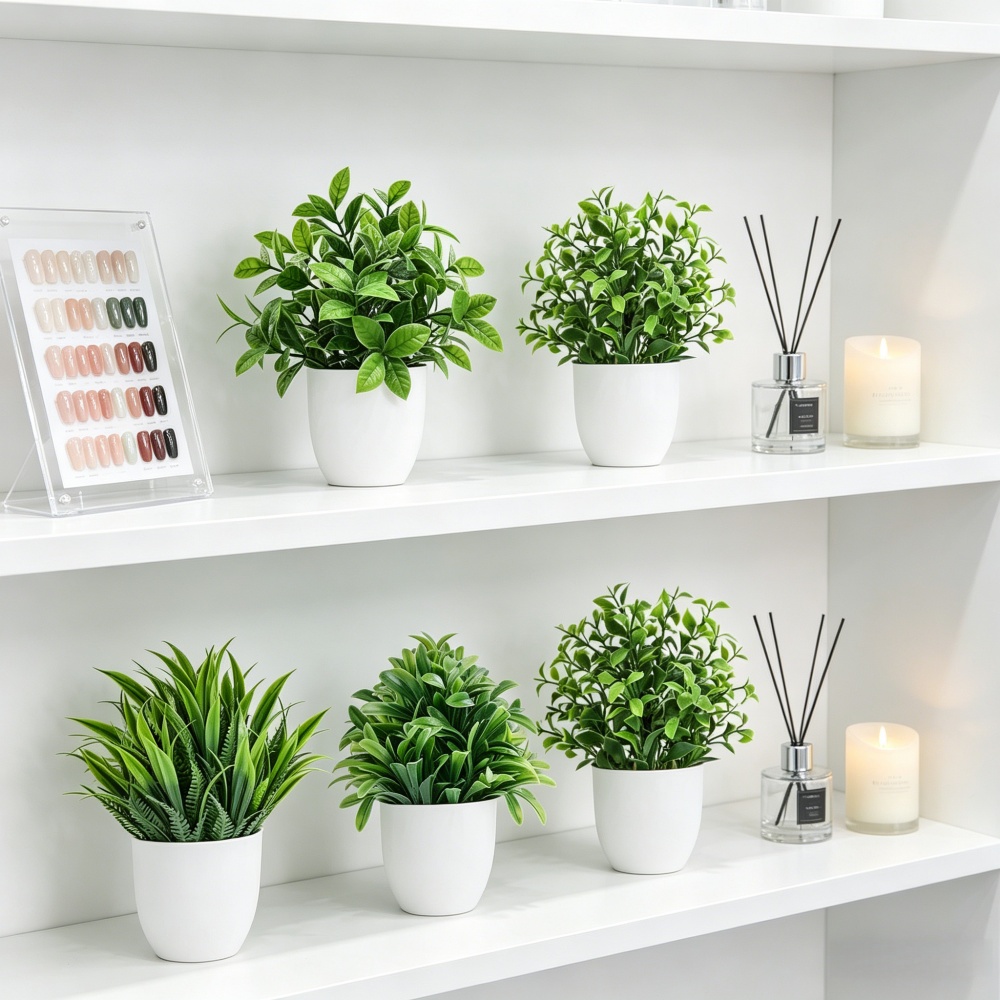 4個セット ミニ人工植物 鉢植え 室内/屋外装飾 グリーン盆 - Snake Plant のレビューと価格