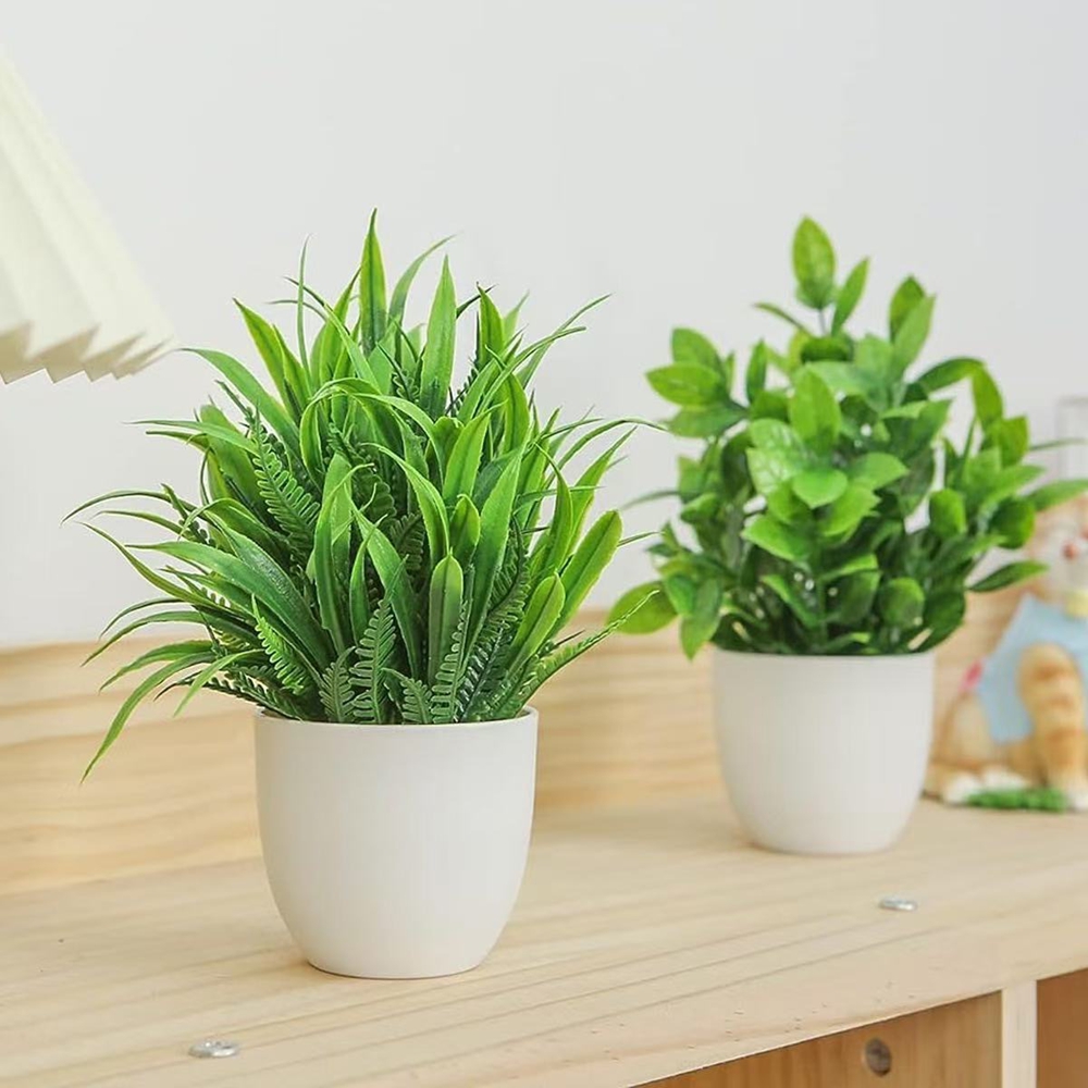 4個セット ミニ人工植物 鉢植え 室内/屋外装飾 グリーン盆 - Snake Plant のレビューと価格
